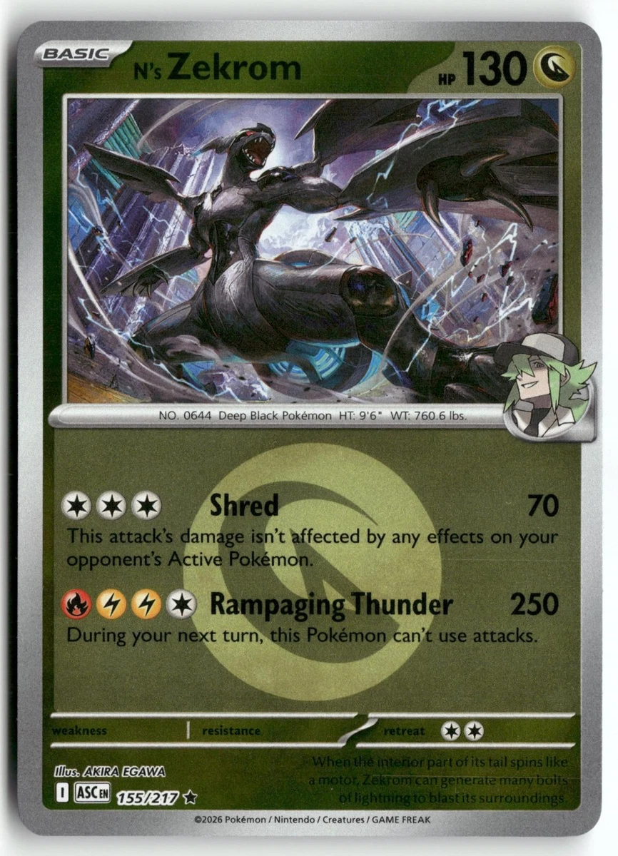 Zekrom Pokémon TCG Rare Individual Collectible Card Game Cards for