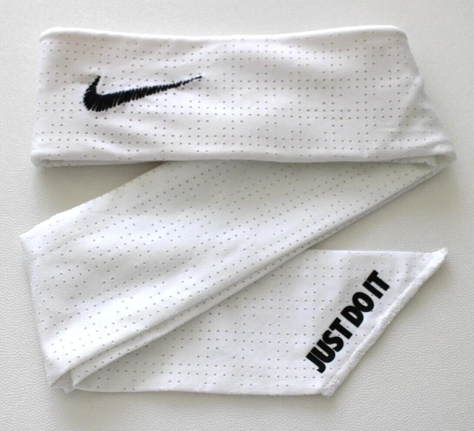 耐克 Head Tie DRI-FIT Terry 男式白色/黑色 — 第 3/4 张图片