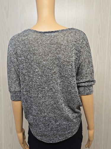 Poetry Gray Marled Oversized Cardigan Wood Buttons Ribbed Cuff Medium - Picture 6 of 6