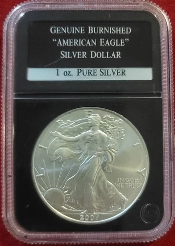2007 Burnished $1 American Silver Eagle – West Point Mint