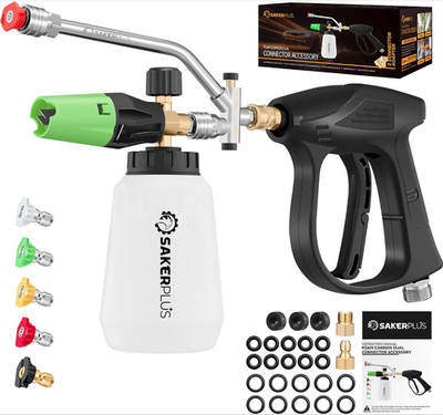 #ad Foam Cannon Pressure Washer Gun 1 4#x27;#x27; Quick Connect w 5 Spray Nozzles $62.99