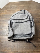 BABY BOOM CROSS HATCH BACKPACK DIAPER BAG Lightly Used Grey