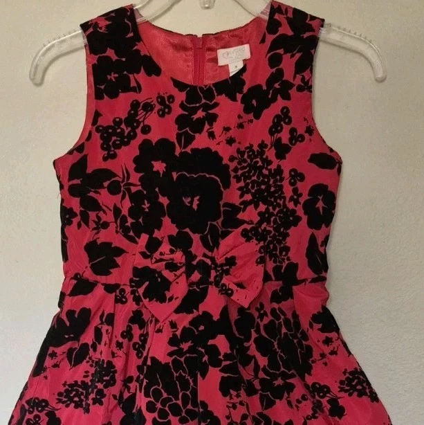 The Childrens Place Christmas Dress Size 8 Black Velvet Holiday Elegant Puffy  - Image 3 of 4
