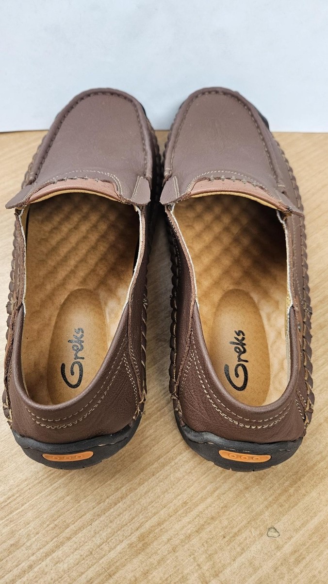 Greks Shoes Mens Size 14 Brown Slip On Moccasin Casual  display picture 3