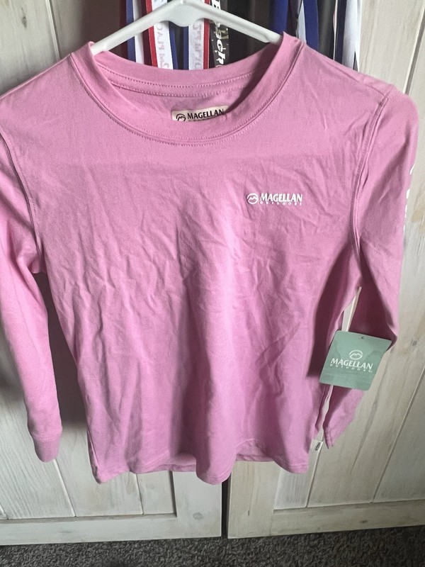 NWT Girls Pink Magellan Long Sleeve Shirt Size Medium