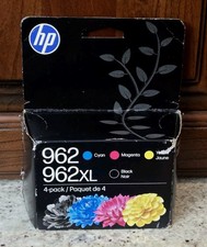 BRAND NEW SEALED GENUINE 4-PACK HP 962XL BLACK 962 COLOR INK - EXP- 12/2027