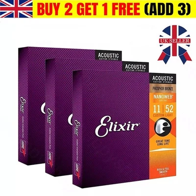 For Elixir Acoustic Guitar strings Phosphor Bronze LIGHT 12-53 16002 16027 16052