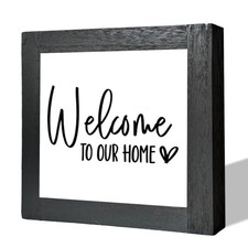 Welcome Sign, Wooden Box Signs for Home Decor, Farmhouse Decor Valentines Day02