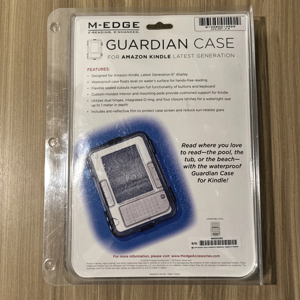 M-Edge Guardian Case Amazon Kindle 6" Clear Black Waterproof Brand New - Image 2 of 2