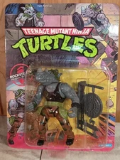 1990 TMNT Rocksteady Unpunched MOC Teenage Mutant Ninja Turtles Sealed Vintage