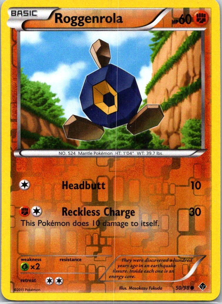 Roggenrola (50) Reverse Holo Common EPO Emerging Powers 50/98 LP