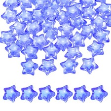 100pcs Acrylic Star Beads, 14mm Star-Shaped Pony Loose Spacer Beads, Sky Blue