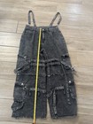 ROMWE Jeans Womens Small Black Wash Cargo Pants Goth Emo SZ XL Wide Leg Bootcut  — photo 3