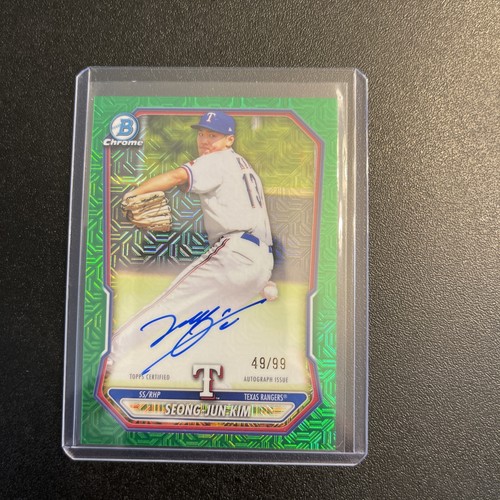 2026 Bowman Chrome Seong Jun Kim  Green Mojo Auto #49/99- Pitching Variation