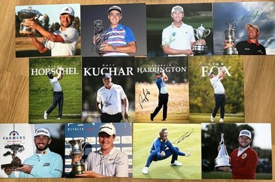 Konvolut 12 signierte Profi Golfer Fotos handsigniert PGA/DP World Tour LIV