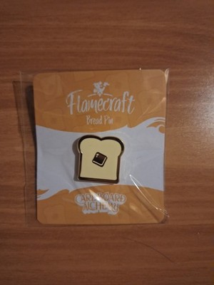 Flamecraft Bread Token Enamel Pin Cardboard Alchemy