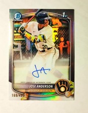 Jose Anderson 2025 1st Bowman Chrome AUTO REFRACTOR 169/499 Brewers CPA-JA RC O6