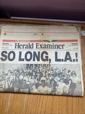 Herald Examiner 1980s Newspaper Nov 2 1989 Los Angeles FINAL EDITION Rare Herald Examiner 1980s Newspaper Nov 2 1989 Los Angeles FINAL EDITION Rare