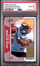2020 SAGE HIT PREMIER DRAFT 2 JUSTIN JEFFERSON RED ROOKIE PSA 10 RARE VIKINGS