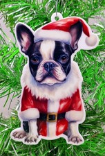 FRENCH BULLDOG Ornament - French Bulldog Santa Themed Dog Christmas Ornament
