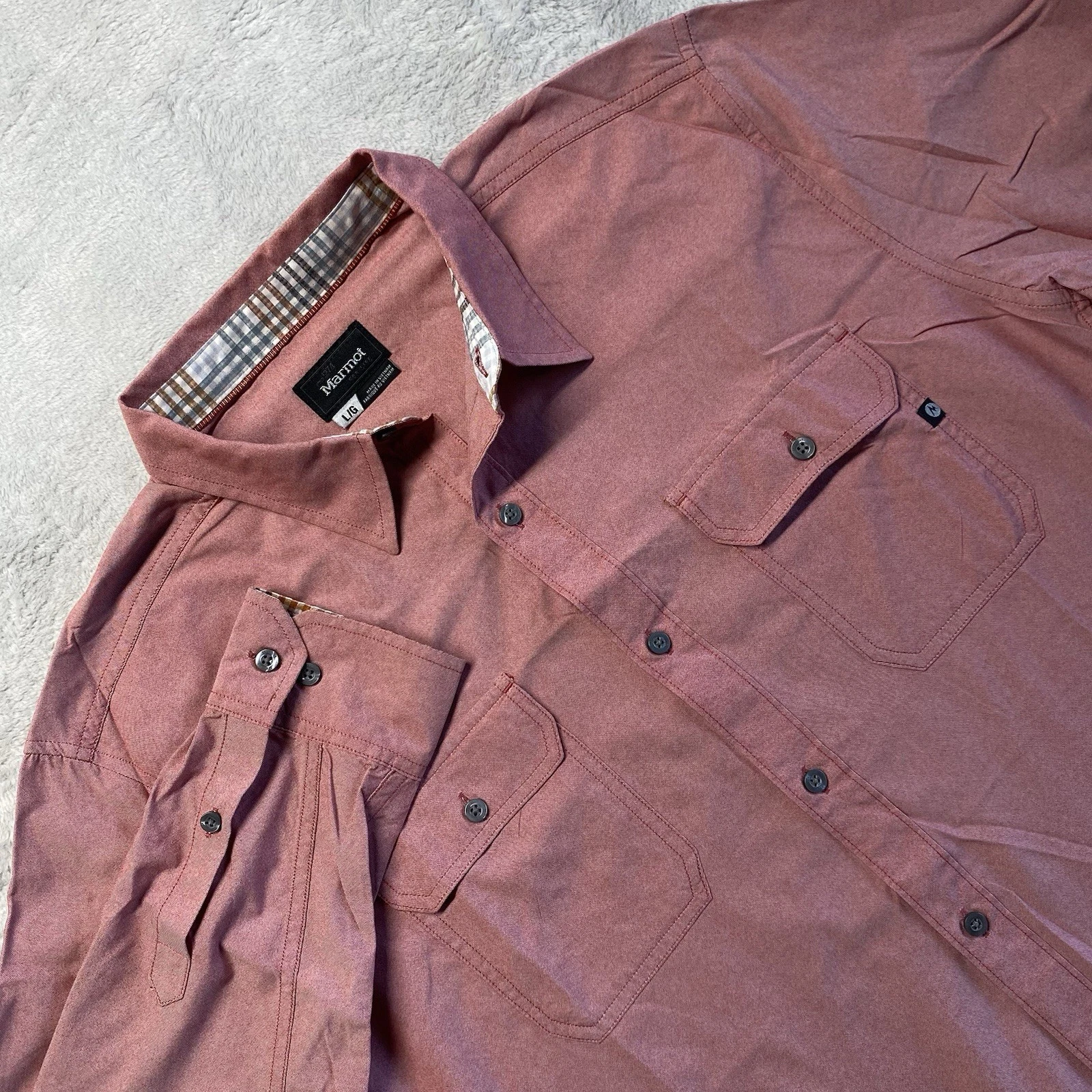 Marmot Shirt Mens Large Red Pink Nylon Fishing Hiking Outdoor UV UPF
Opens in a new window or tab