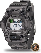 Kids Digital Sport Watch Camouflage Waterproof LED Luminous Alarm