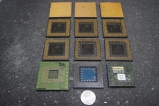 12  PURPLE CERAMIC BLACK GREEN FIBER CPUS WITH PINS GOLD RECOVERY FAST SHIPPING