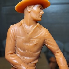 Marx Sheriff Western Cowboy Figure Orange Plastic 6  Vintage Toy 1964