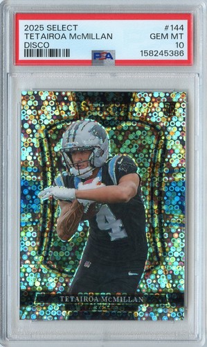 TETAIROA MCMILLAN 2025 PANINI SELECT DISCO PRIZM ROOKIE #144 PSA 10 POP 4 RARE
