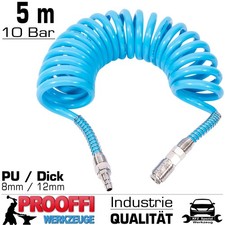 Profi Druckluftschlauch 5 Meter Kompressor Luft Schlauch Spiral PU Ø 8mm/12mm