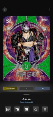Topps WWE SLAM *DIGITAL* - Universe Green Electric Rage LE/99 - Asuka