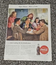 Vintage Large 1946 Coca-Cola Print Ad - Open House... Have a Coke