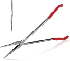 SPEEDWOX 16-Inch 20 Degree Extra Long Needle Nose Pliers Curved Large, Red 