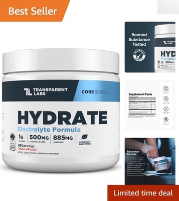 Hydrate Electrolyte Powder with Taurine - Ultimate Recovery Formula, 40 Servings