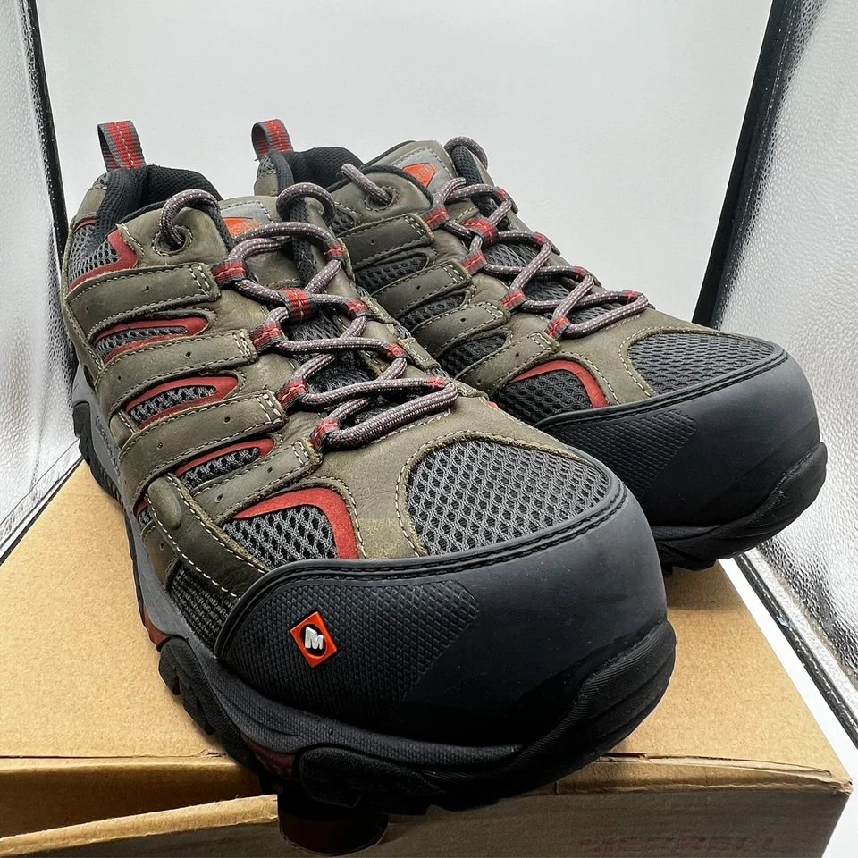 Merrell J Men's Brown Moab Vertex Mid Waterproof CT Work Boot Size 10.5 W EUC - Image 2 of 4