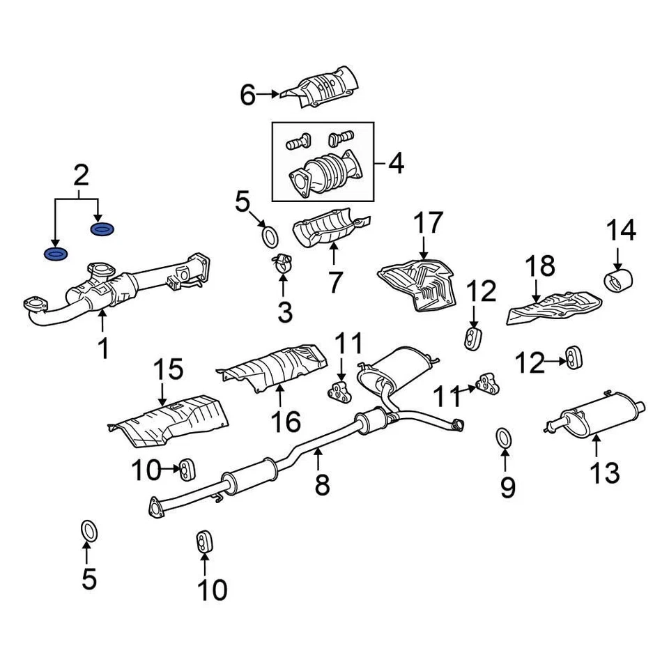 For Honda Civic 1999-2000 Honda 18212SA7003 Exhaust Crossover Gasket Foto 3 de 4