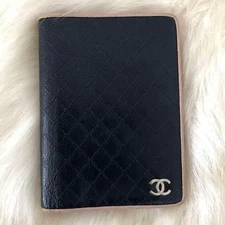 CHANEL Bicolor Black 6-Hole Notebook Cover - Ships from Japan Rare Item Goods