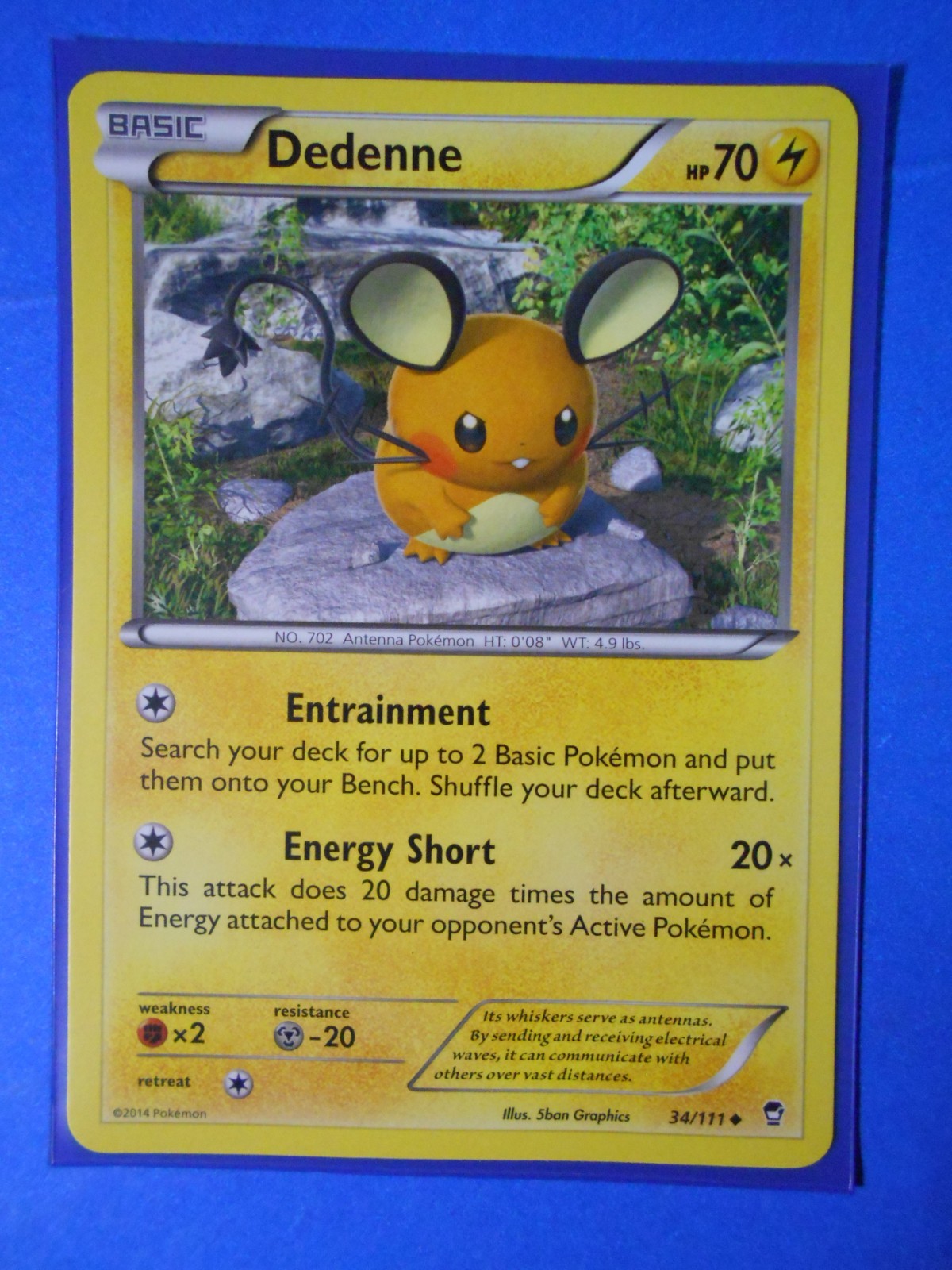 Dedenne 34/111 Pokemon card XY Furious Fists uncommon NM