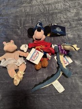 Disney Store Mini Bean Bag Plush 8" Fantasia Alligator  Hyacinth Hippo  Mickey