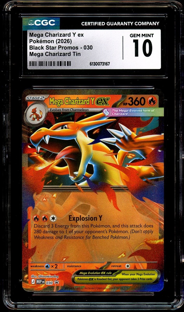 CGC 10 GEM MINT Mega Charizard Y Ex 030 MEP HOLO Promo MEP030