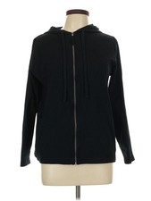 Style Co Women Black Zip Up Hoodie L
