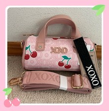 XOXO Cherry Print Mini Barrel Crossbody Bag B...