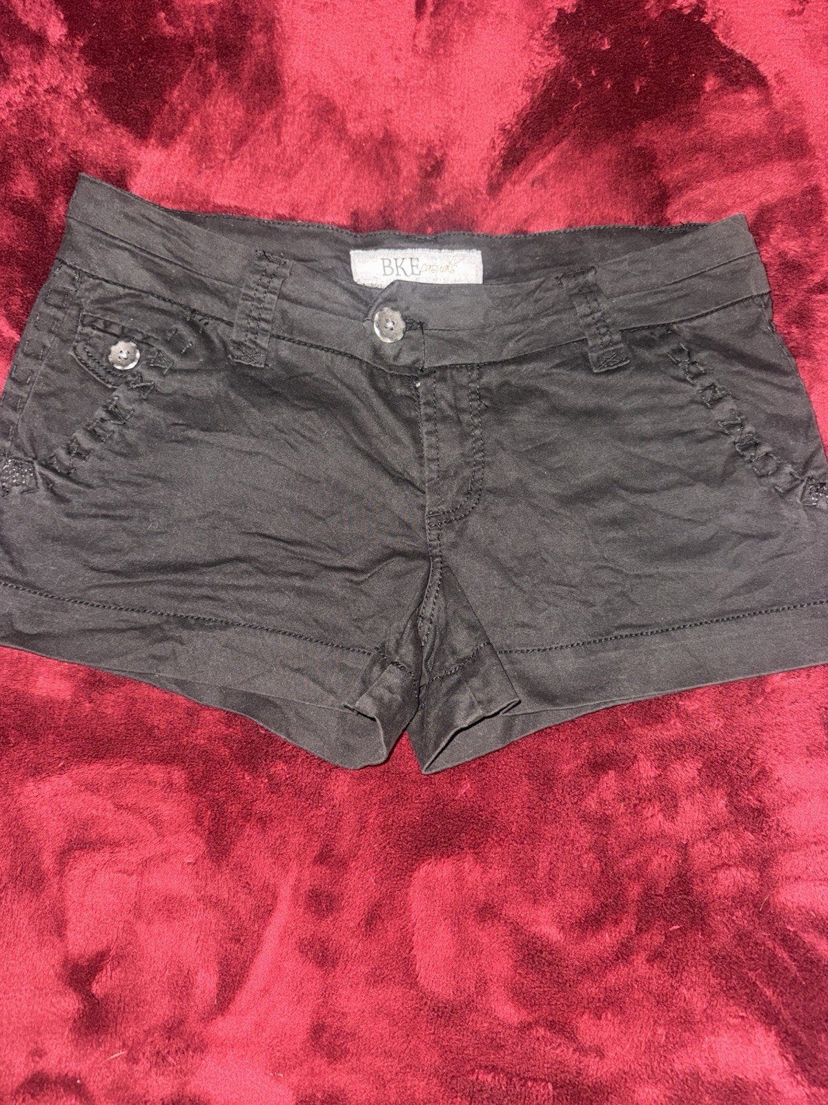 BKE LOW RISE Black Studded Shorts Size 29