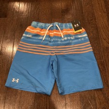 Under Armour Youth Boys Ripple Stripe Volley Swim Trunk Shorts Lightweight XL