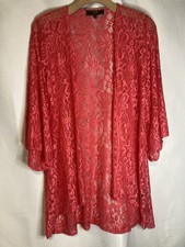 Womens S Pink Lace Duster Coverup Boho Western Coastal Resort Vacation Romantic