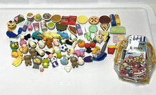 Lot of 70 Collectible Japanese Food  Animal Erasers Fun - Very Cute 