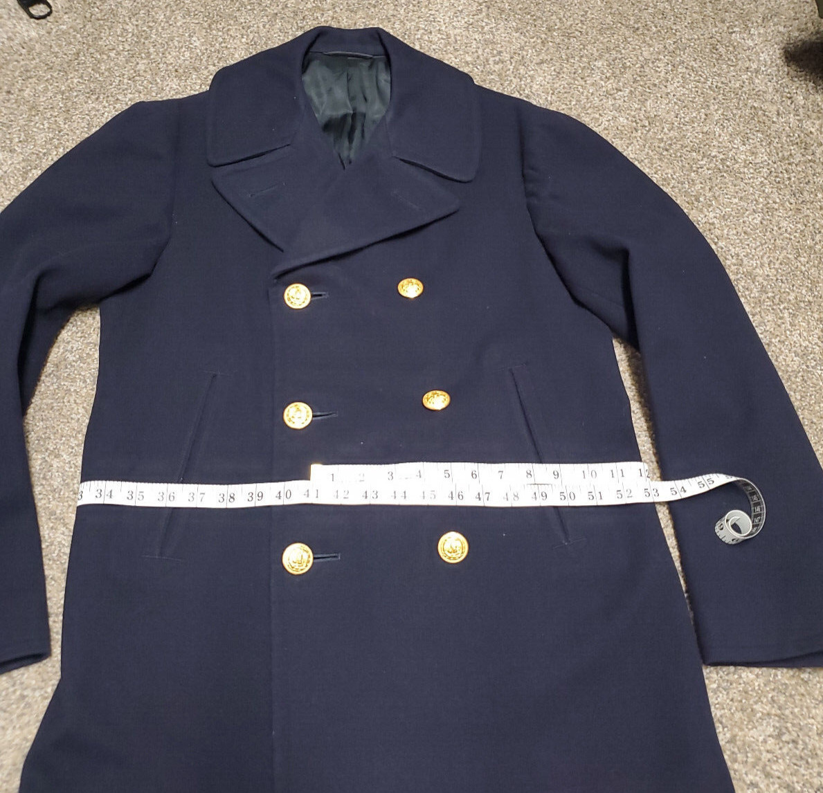 Vintage US Navy Pea coat Man Enlisted military Coat w… Gem