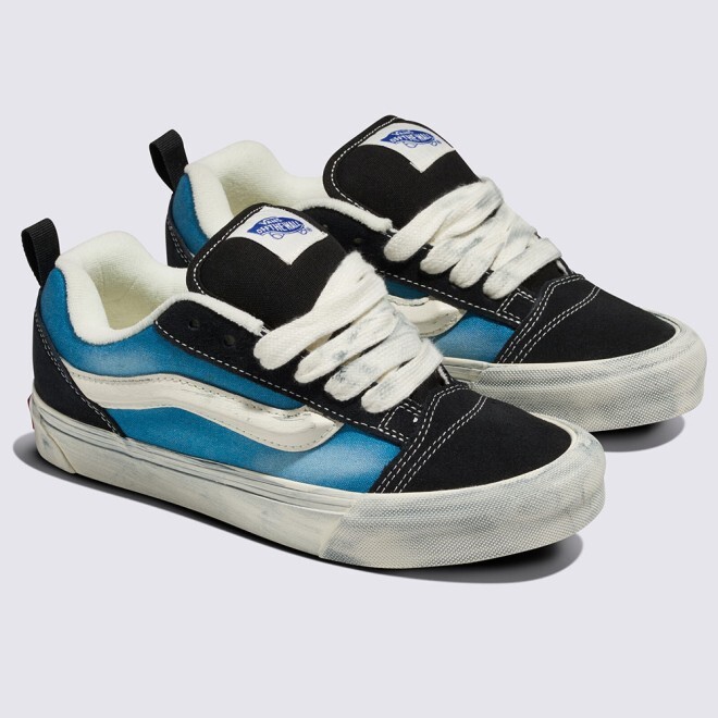New Vans Knu Skool 'Wave Washed' Shoes - Blue Stone