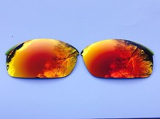 ENGRAVED POLARIZED FIRE RED MIRRORED REPLACEMENT LENSES FOR OAKLEY FLAK JACKET