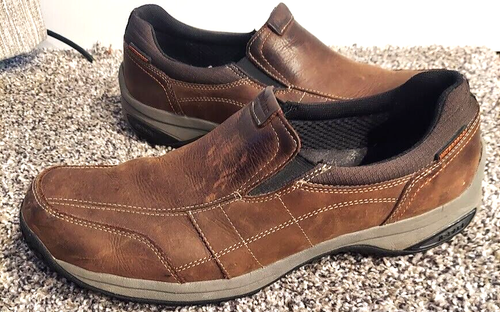 Chaussures homme Dunham cuir marron à enfiler pointure 13 D largeur - Photo 2/7